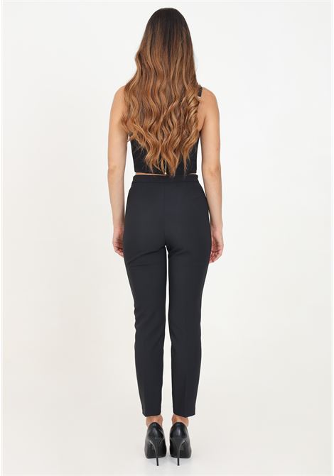 Elegant black women's trousers with logo rivet ELISABETTA FRANCHI | PA02446E2110
